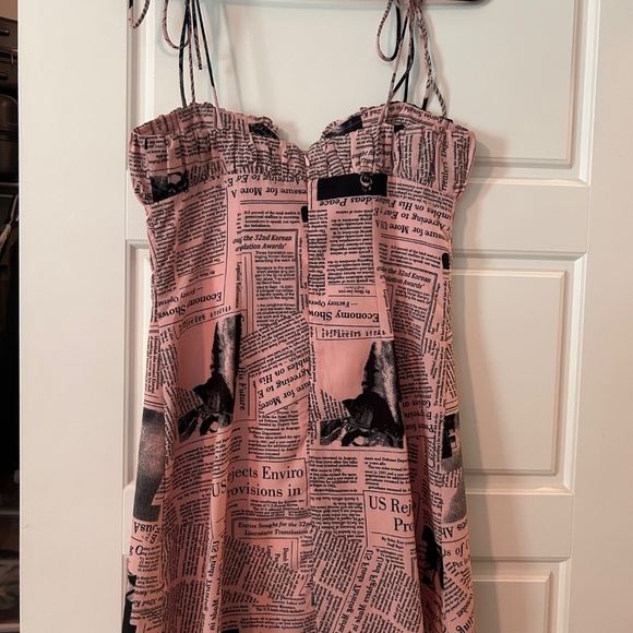 newspaper print mini dress - Picture 3 of 5